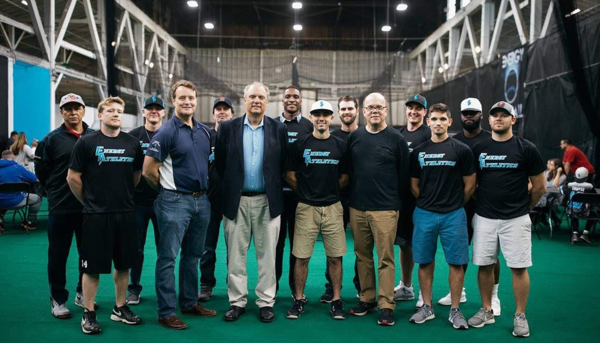 Energy Athletics coaches and players inside the Worcester facility